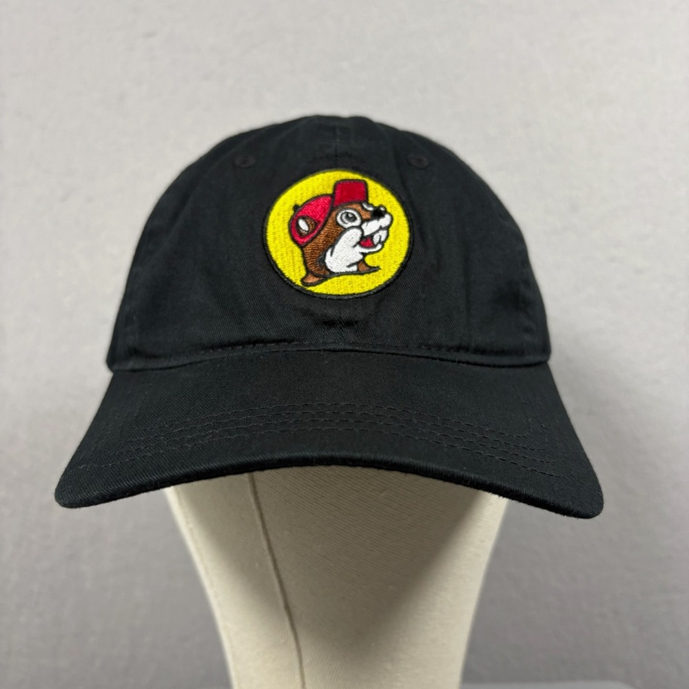 Buc-ees Hat Embroidered Graphic Beaver Black Adjustable Strap Cotton Unisex OSFM